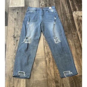 Judy Blue Jeans Women’s Sz LG 11 Blue Denim Skinny Fit Distressed Stretch New